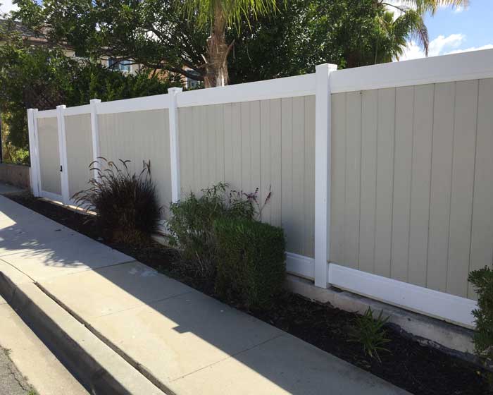 White And Tan Privacy Fence